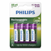 BATERIJE PHILIPS RECH BATAA 2500MAH READY USE 4-BLISTER 1/12