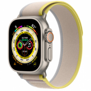 APPLE WATCH ULTRA CELLULAR 49MM TITANIUM CASE WITH YELLOW/BEIGE BAND M/L MQFU3SE/A